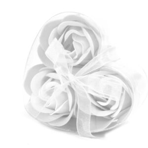 3 White Soap flowers