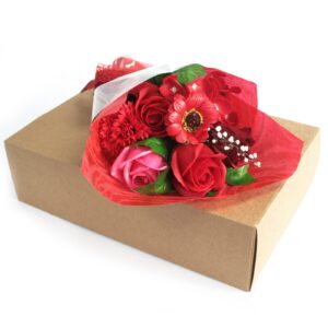 Red Soap Gift Box With Roses