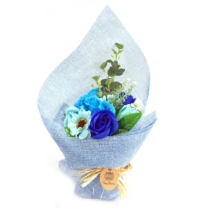 Bouquet de fleurs de savon sur pied - Bleu