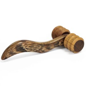 Wooden Massage-Tool Ribbed Hand Roller