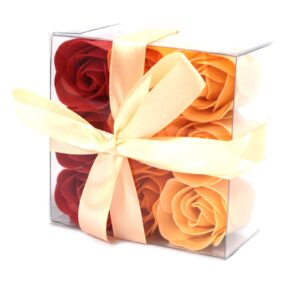 9 Peach Roses Soap Flower