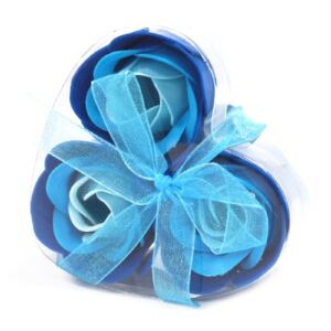 3 Blue Soap Roses