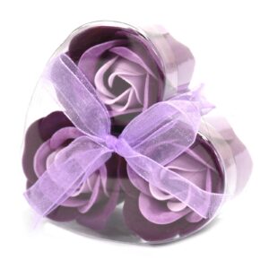 3 Lavender Soap Roses Box