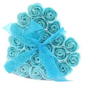 Bouquet de 24 roses de savon bleues