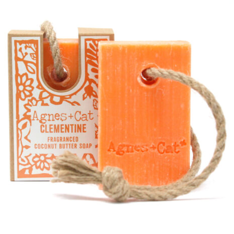 clementine vegan soap on a rope-3